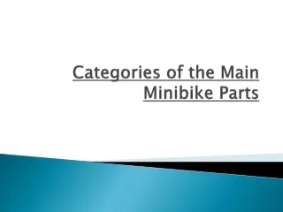 categories of the main minibike parts