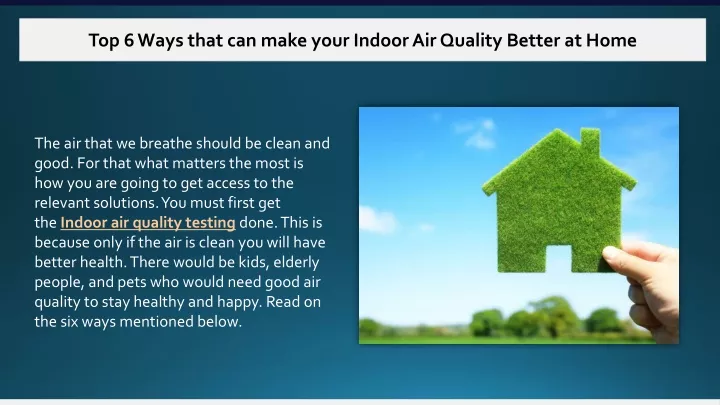 top 6 ways that can make your indoor air quality