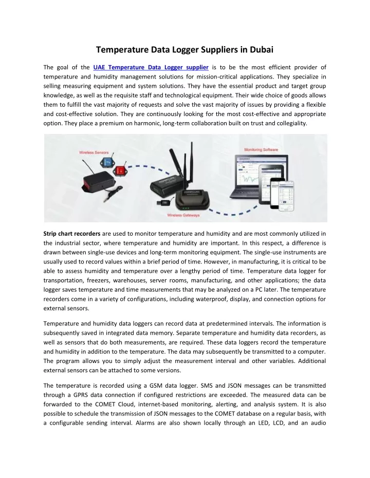 temperature data logger suppliers in dubai