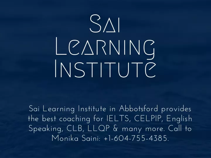 sai learning institute