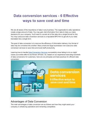 Data conversion services - 6 Effective ways to save cost and time.docx