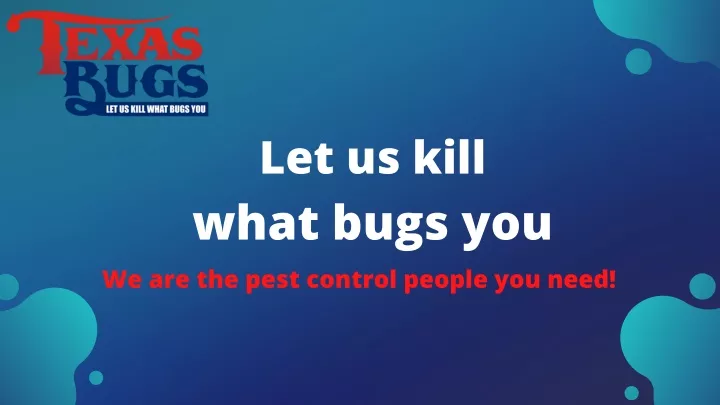let us kill what bugs you we are the pest control