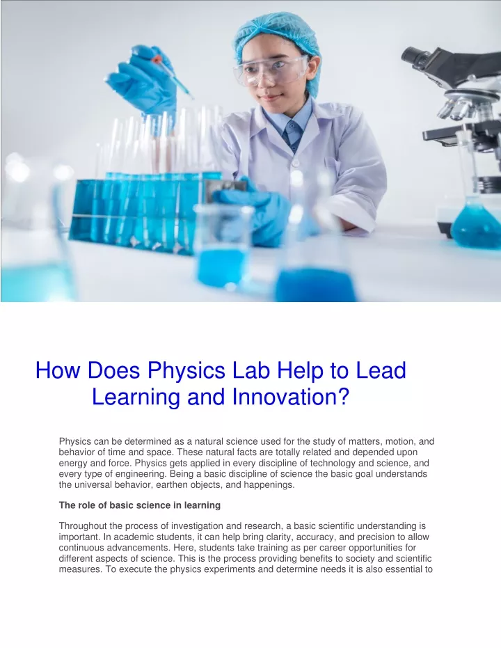 how does physics lab help to lead learning
