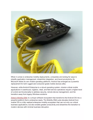 3 Ways Zebra’s Mobility DNA Software Suite Optimizes Android’s OS to Improve Enterprise Mobility