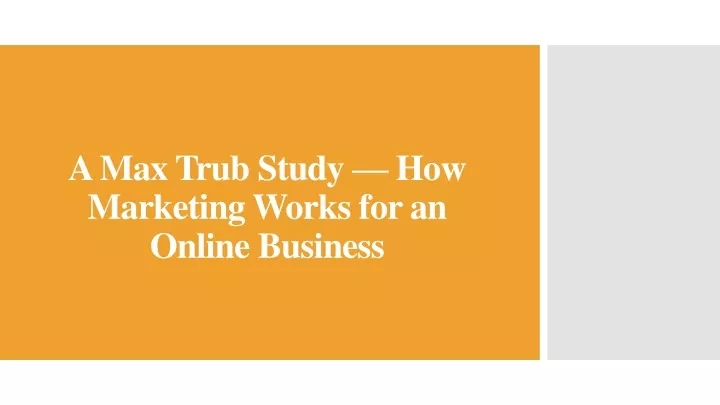a max trub study how marketing works for an online business