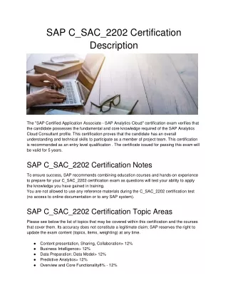 sap c sac 2202 certification description