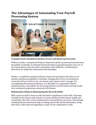 the advantages of automating your payroll