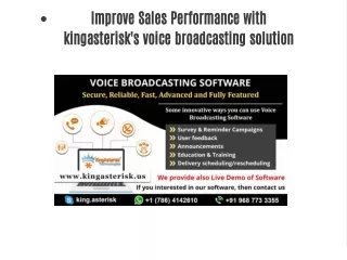 Improve Sales Performance with kingasterisk's voice broadcasting solution