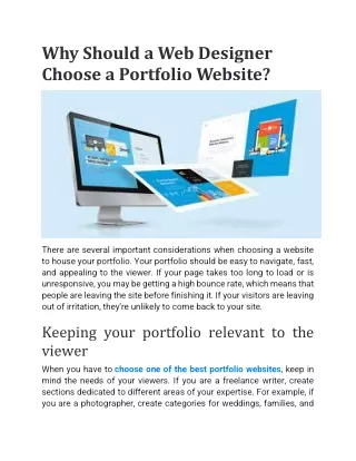 why should a web designer choose a portfolio