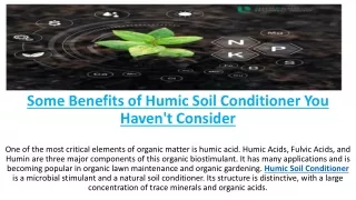 Some Benefits of Humic Soil Conditioner You Haven't Consider