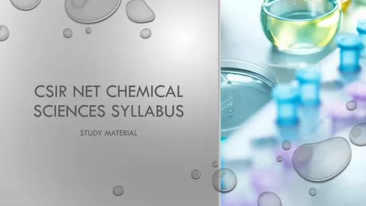 csir net chemical sciences syllabus