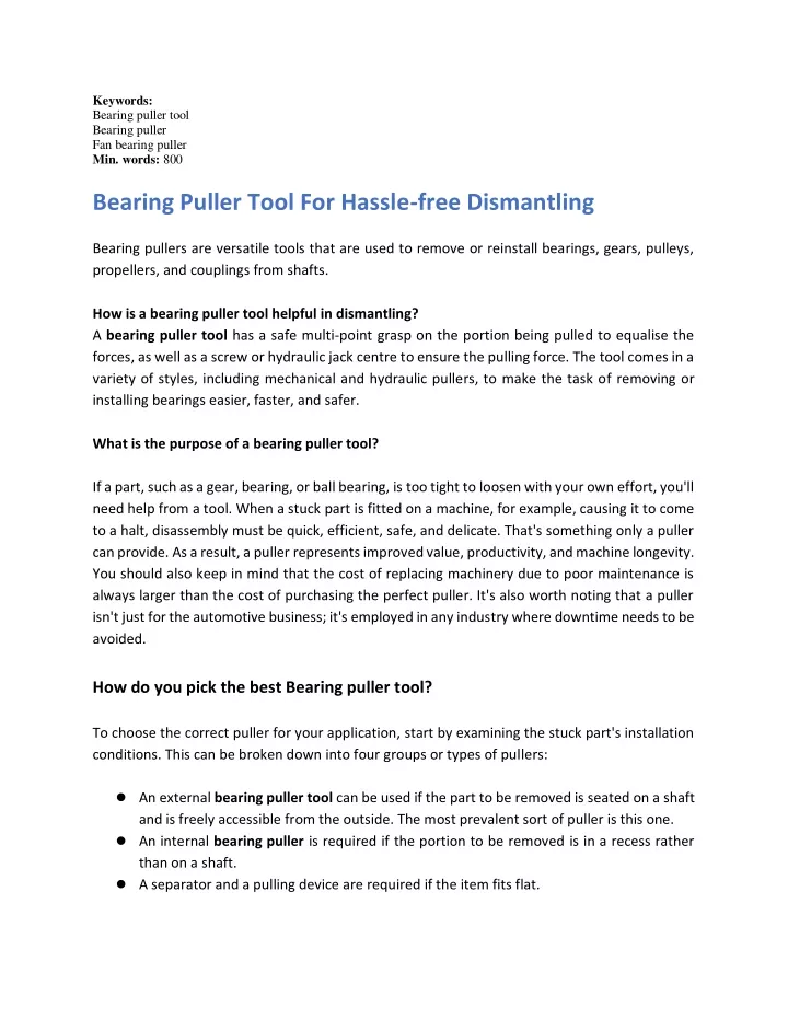 keywords bearing puller tool bearing puller