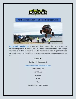 atv rentals bandon or boxcarhilloregon com
