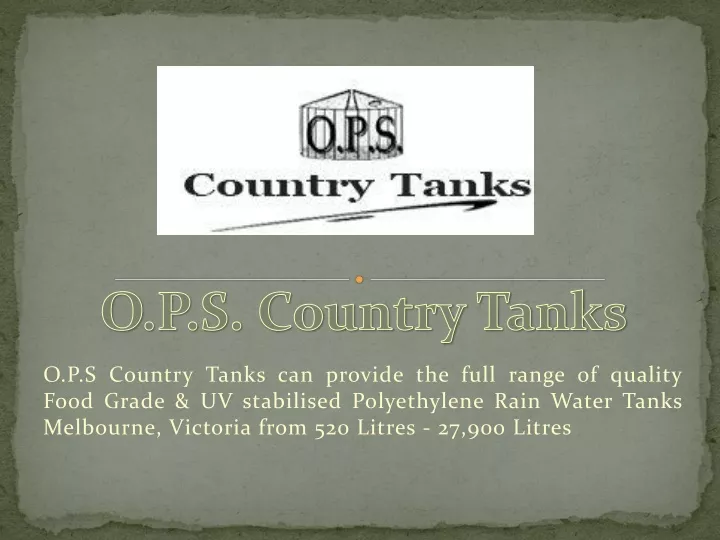 o p s country tanks