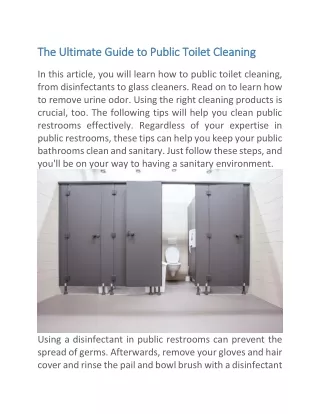 The Ultimate Guide to Public Toilet Cleaning
