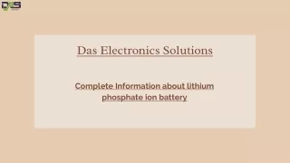 Complete Information about lithium phosphate ion battery.