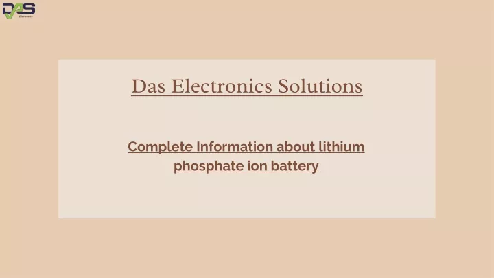 das electronics solutions