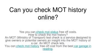 can you check mot history online