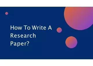 How To write a research paper?