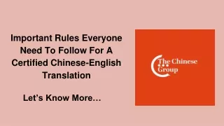 important rules everyone need to follow for a certified chinese english translation