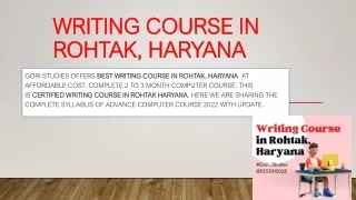 Writing Course in Rohtak Haryana