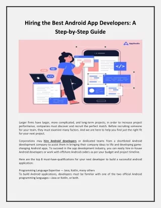 Hiring the Best Android App Developers A Step-by-Step Guide