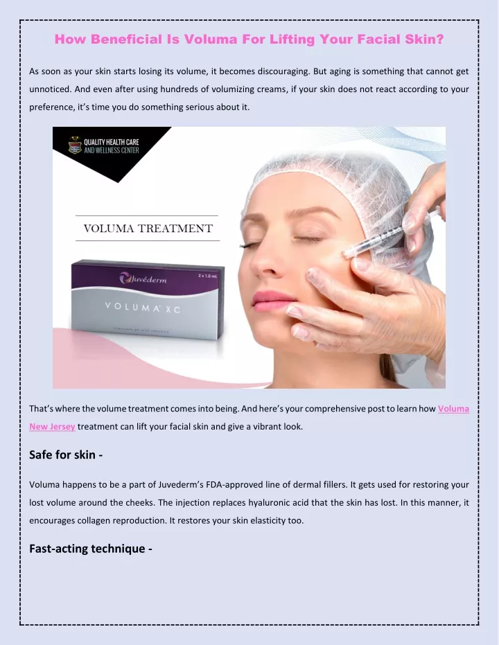 how beneficial is voluma for lifting your facial