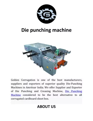 Die punching machine | Golden Corrugation