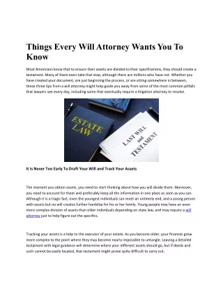 things every will attorney wants you to know