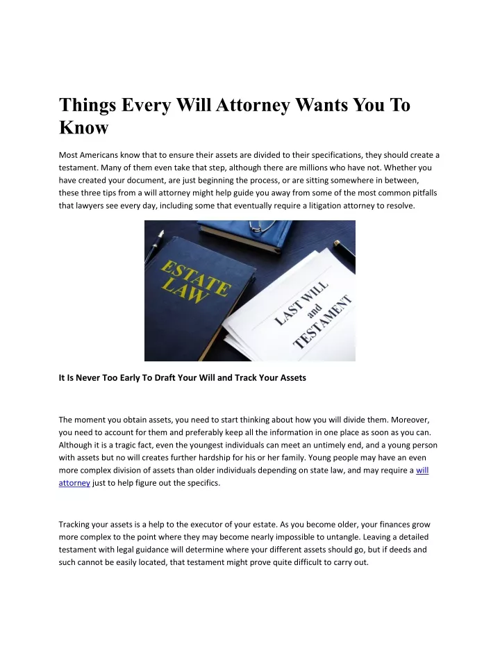 things every will attorney wants you to know