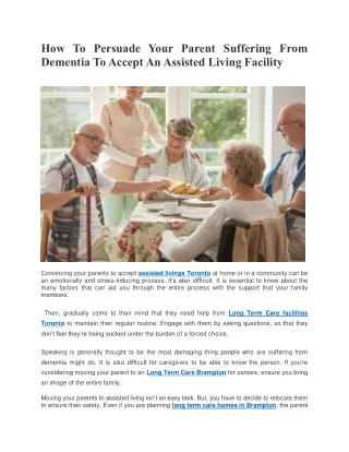 how to persuade your parent suffering from