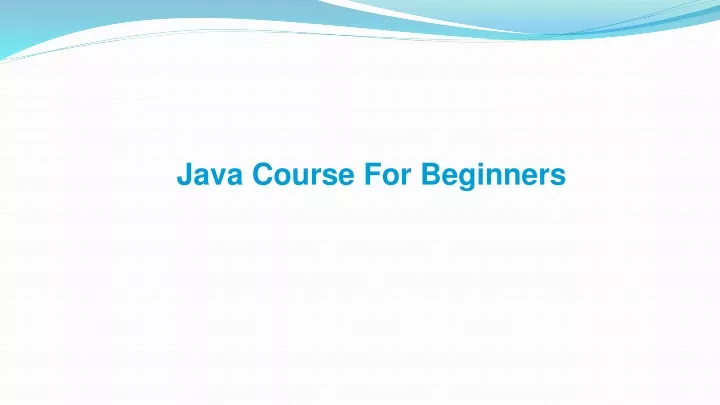 java course for beginners