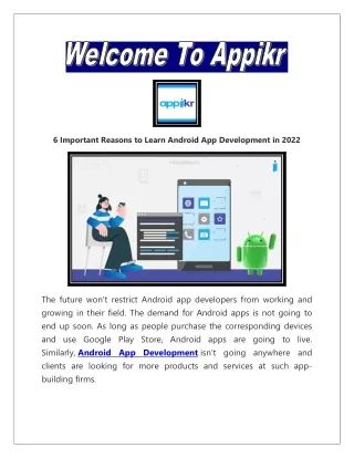 6 important reasons to learn android