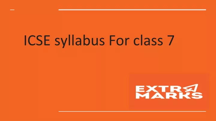 icse syllabus for class 7