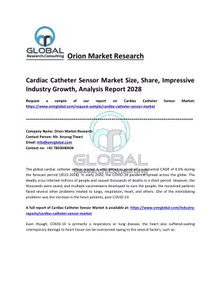 Cardiac Catheter Sensor Market Industry Analysis and Forecast 2022-2028