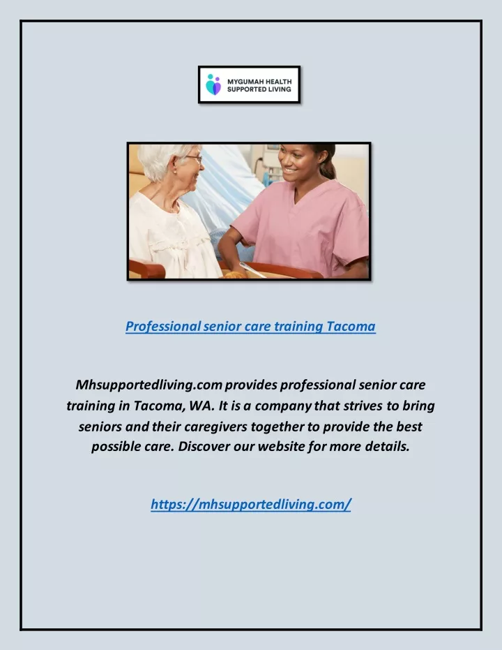 professional senior care training tacoma