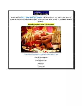 Searching for a black magic spiritual healer