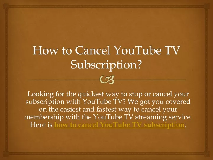 how to cancel youtube tv subscription