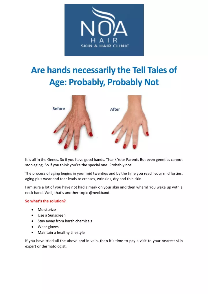 are hands necessarily the tell tales