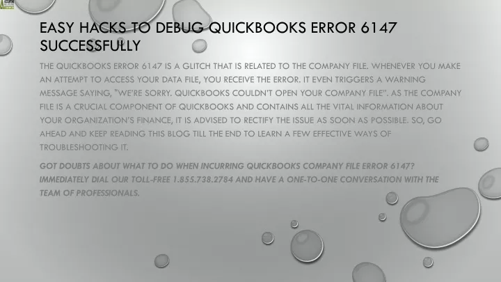 easy hacks to debug quickbooks error 6147 successfully