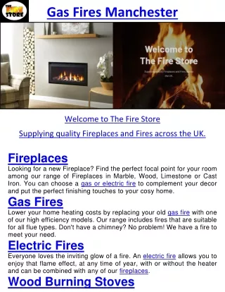 gas fires manchester