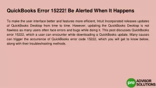 quickbooks error 15222 be alerted when it happens