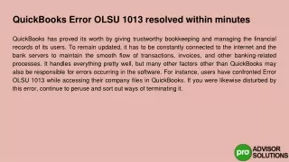 quickbooks error olsu 1013 resolved within minutes