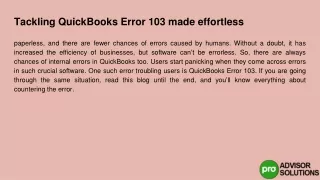 t ackling quickbooks error 103 made effortless