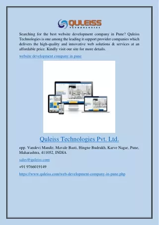 Website Development Company in Pune Quleiss.com