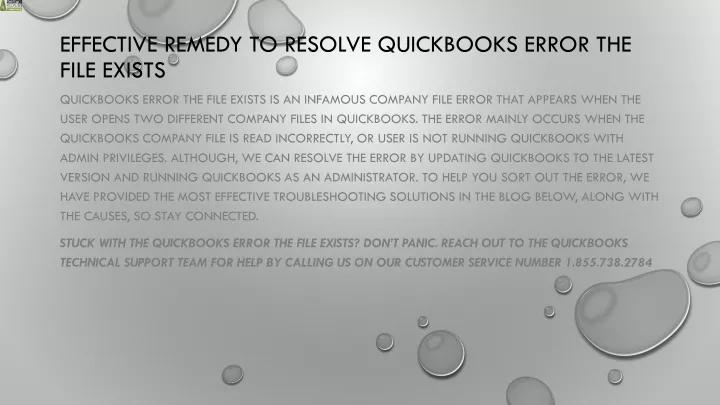 effective remedy to resolve quickbooks error the file exists