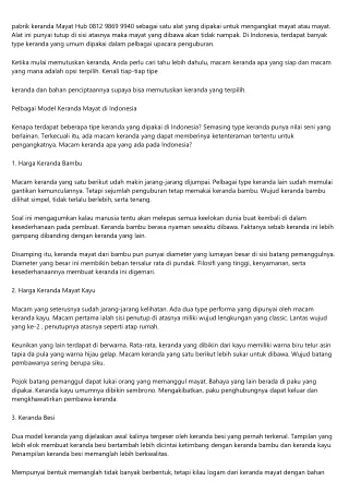 Perusahaan Keranda Mayat  Kota Jantho Hub 0812 9869 9940