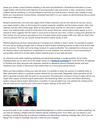 simply put written content internet marketing