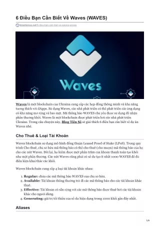 6 Điều Bạn Cần Biết Về Waves (WAVES)
