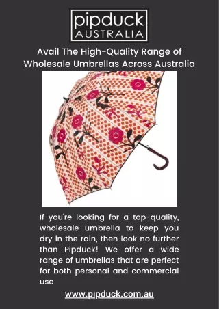Avail The High-Quality Range of Wholesale Umbrellas Across Australia (1)